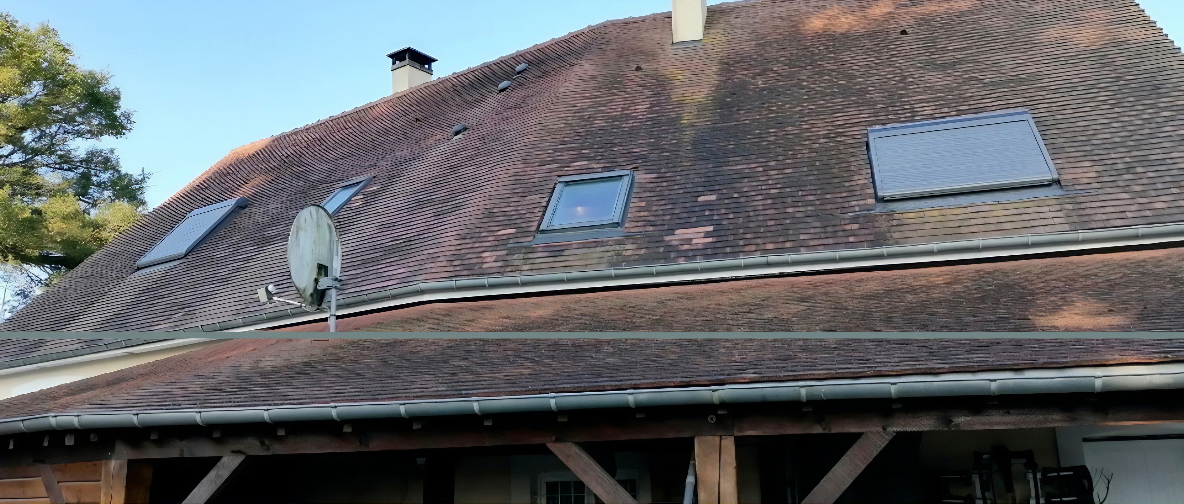 Nettoyage toiture Fontainebleau - Avant